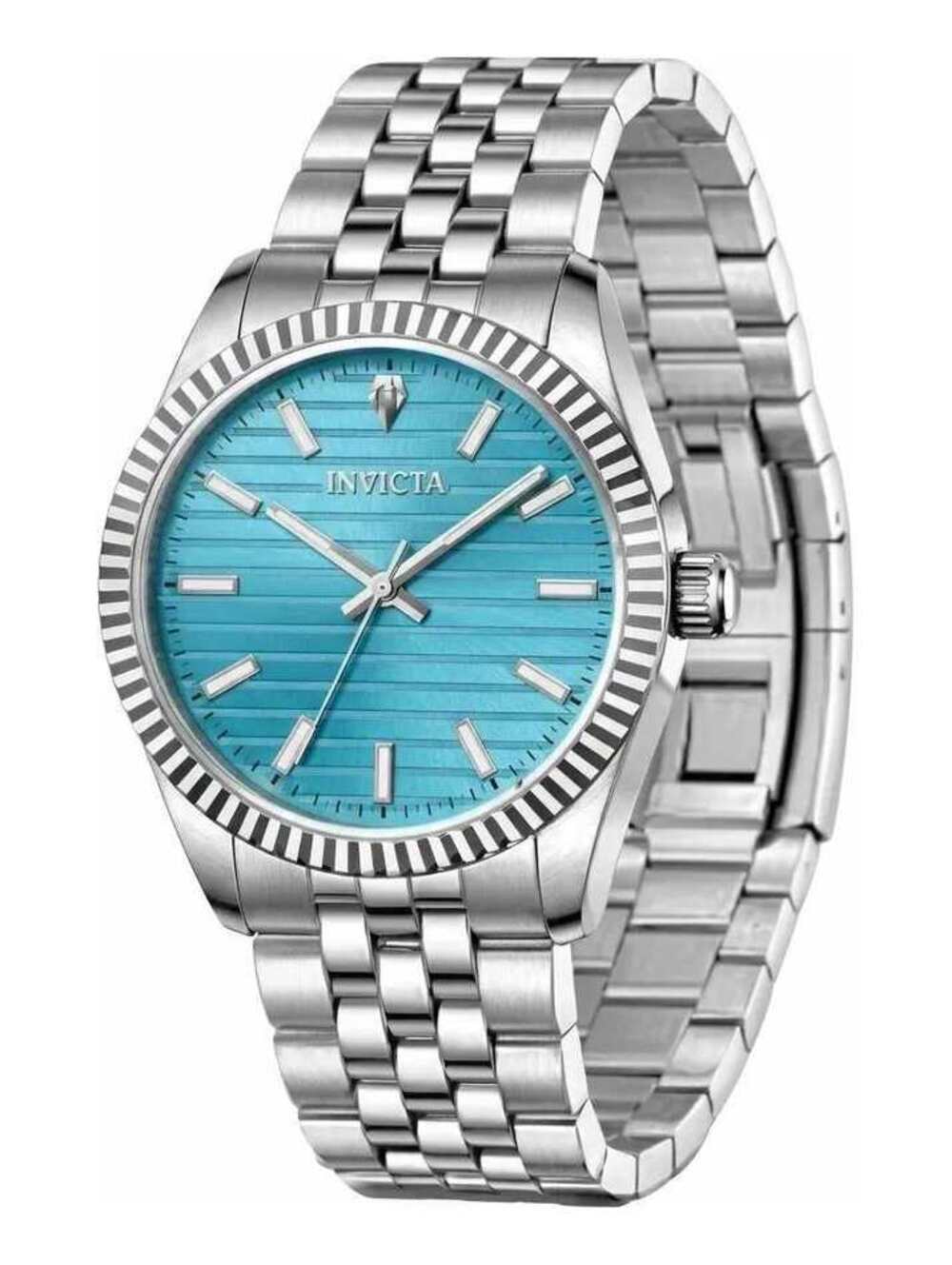 Invicta Men's Stainless Steel Wristwatch with Turquoise Dial